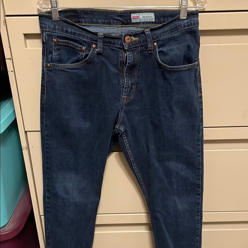 Wrangler Blue Slim Jeans with Classic Indigo Wash